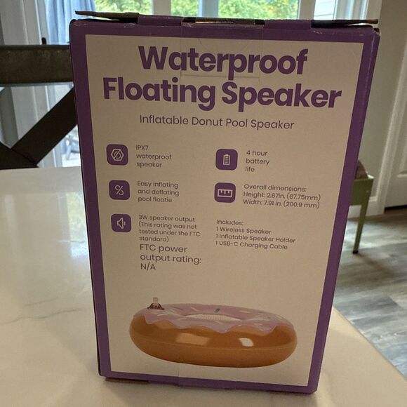 Brand New - Inflatable Donut Waterproof Floating Bluetooth Speaker - Picture 2 of 3